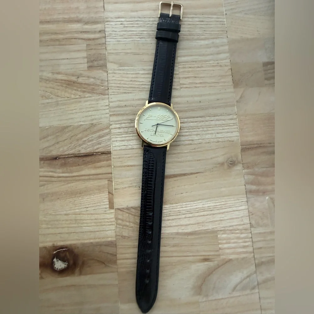 Hamilton Rare Distinguished Leader Watch New in Box Gold Dial Case Leather Strap
